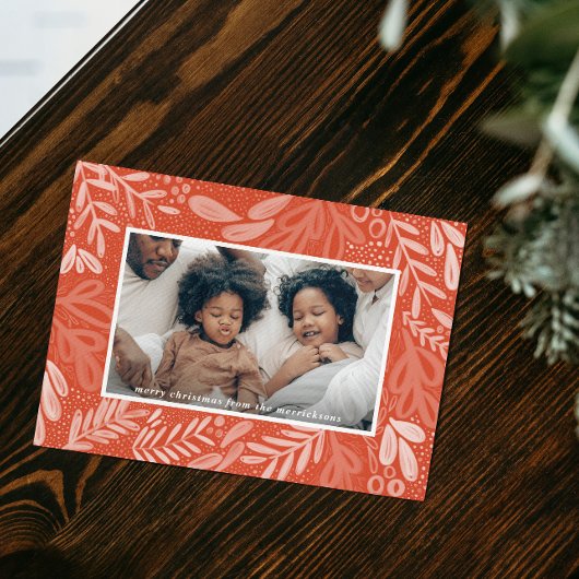 Rode Bramble | Festive Botanische Foto Feestdagenkaart