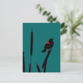 Rode bramen en kattenstaarten briefkaart (Staand voorkant)