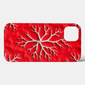 Rode Branch Art iPhone Hoes met Reliëf Design (Achterkant (horizontaal))