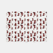 Rode  brandblusmotor met ladderpatroon, fleece deken (Voorkant (Horizontaal))