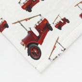 Rode  brandblusmotor met ladderpatroon, fleece deken (Hoek)