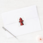 Rode brandkraan vierkante sticker (Envelop)