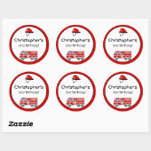 Rode Brandmotor en Pet Verjaardag Stickers (Vel)