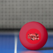 rode brandmotor olieverf, pingpongbal (Net)