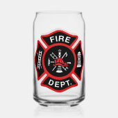 Rode brandweer brandweer badge blikvorm glas (Achterkant)