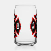 Rode brandweer brandweer badge blikvorm glas (Rechts)