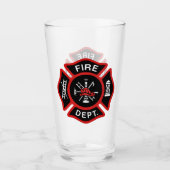 Rode brandweer brandweer badge glas (Voorkant)
