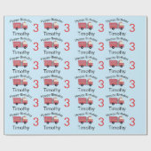 Rode Brandweeralarm Brandweerwagen Verjaardagsbeno Cadeaupapier (Vlak)