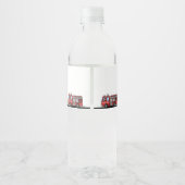 Rode brandweerauto feestdecoratie | Aangepaste kin Waterfles Etiket (Achterkant)