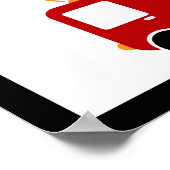 Rode brandweerauto gepersonaliseerde naam muurdeco poster (Hoek)