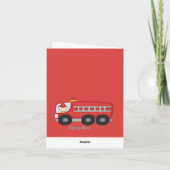 Rode brandweerman bedankkaart (Achterkant)