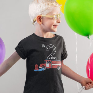 Rode brandweerman brandweer 2e verjaardag jongens kinder shirts