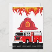 Rode brandweerman en alarm brandweerwagen kaart (Achterkant)