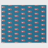 rode brandweerwagen cadeaupapier (Vlak)