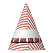 Rode brandweerwagen feestdecoratie | Aangepaste ki Feesthoedjes (Achterkant)