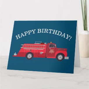  rode brandweerwagen Happy Birthday Kaart