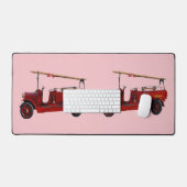Rode brandweerwagen met overheadladder, bureaumat (Keyboard & Muis)