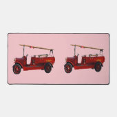 Rode brandweerwagen met overheadladder, bureaumat (Voorkant)