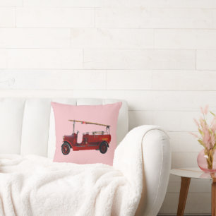 Rode  brandweerwagen met overheadladder, kussen