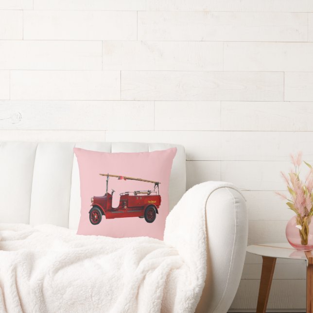 Rode  brandweerwagen met overheadladder, kussen (Bank)