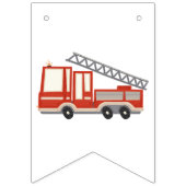 Rode Brandweerwagen Thema Gelukkige Verjaardag Vlaggetjes (Eerste vlag)