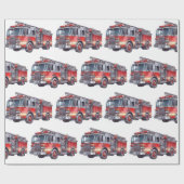 Rode brandweerwagen's cadeaupapier (Vlak)