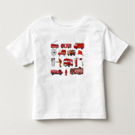 Rode brandweerwagens kinder shirts