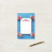 Rode brandweerwagens Persoonlijke Mitzvah Post-it® Notes (Op bureau)
