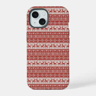 Rode Brei-Kerstmis iPhone 15 Case