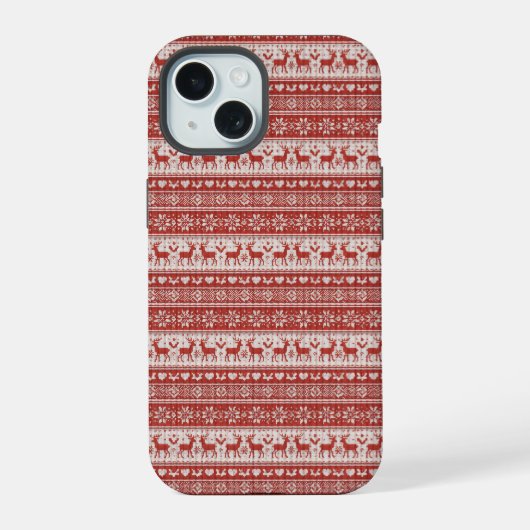 Rode Brei-Kerstmis iPhone 15 Case (Achterkant)