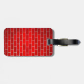 Rode brick met achtergrond voor spotlicht bagagelabel (Achterkant horizontaal)