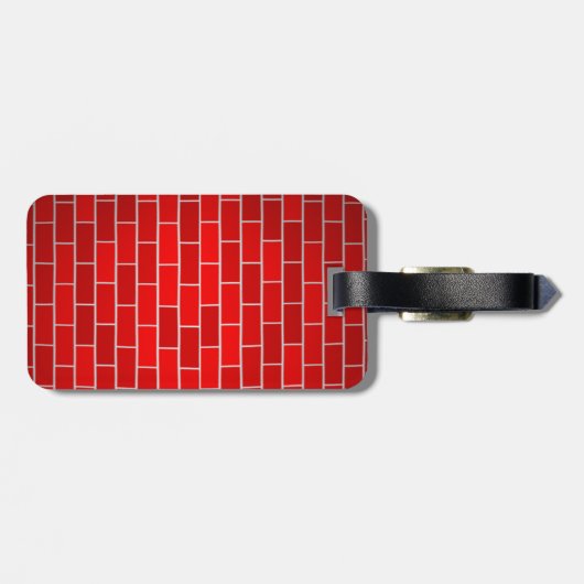 Rode brick met achtergrond voor spotlicht bagagelabel (Achterkant horizontaal)