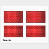Rode brick met achtergrond voor spotlicht rechthoekige sticker (Vel)