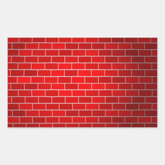 Rode brick met achtergrond voor spotlicht rechthoekige sticker (Voorkant)