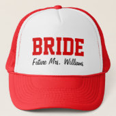 Rode bride Pet, bride-naar-moet-bachelorette Trucker Pet (Voorkant)