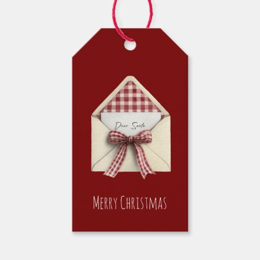 Rode brief aan Kerstman Kerstmis Cadeaulabel (Voorkant)