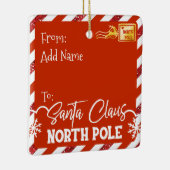 Rode brief naar Santa Envelope Rendieren met foto Keramisch Ornament (Rechts)