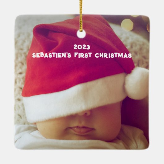 Rode brief naar Santa Envelope Rendieren met foto Keramisch Ornament (Achterkant)