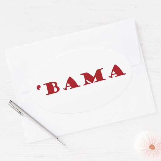 rode brief van bama ovale sticker (Envelop)