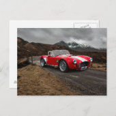 Rode Briefkaart voor sportauto's (Voorkant / Achterkant)