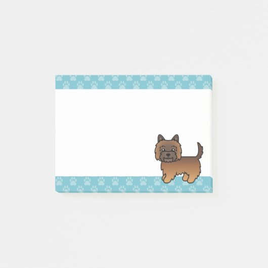 Rode Brindle Cairn Terrier Cartoon Hond Tekening Post-it® Notes (Voorkant)