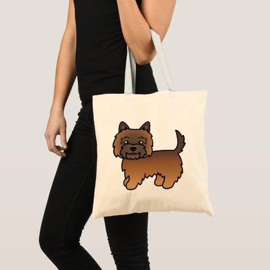 Rode brindle Cairn Terrier Cartoon Hond Tote Bag (Voorkant (product))