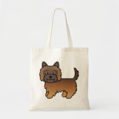 Rode brindle Cairn Terrier Cartoon Hond Tote Bag (Voorkant)