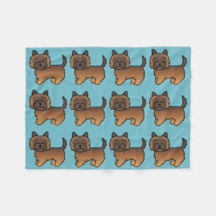 Rode brindle Cairn Terrier Cartoon Hondenontwerp Fleece Deken