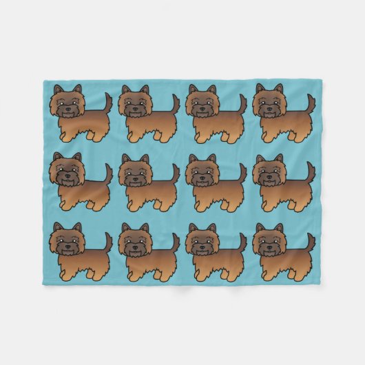 Rode brindle Cairn Terrier Cartoon Hondenontwerp Fleece Deken (Voorkant (Horizontaal))