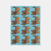 Rode brindle Cairn Terrier Cartoon Hondenontwerp Fleece Deken (Voorkant)