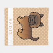 Rode Brindle Cairn Terrier Hond & Aangepaste Naam Fleece Deken (Voorkant (Horizontaal))