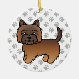 Rode Brindle Cairn Terrier Honden Illustratie & Po Keramisch Ornament