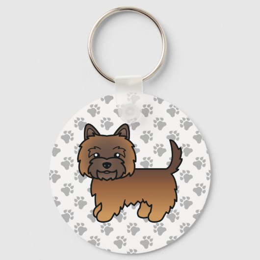 Rode Brindle Cairn Terrier Honden Tekening & Poota Sleutelhanger (Voorkant)
