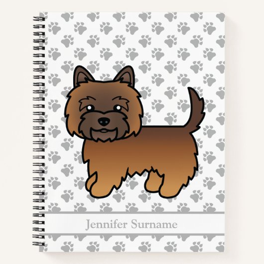 Rode Brindle Cairn Terrier Mooie Hond & Aangepaste Notitieboek (Voorkant)